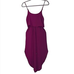 NERLEROLIAN Split Beach Casual Magenta Orchid Midi Dress Women’s Size Medium